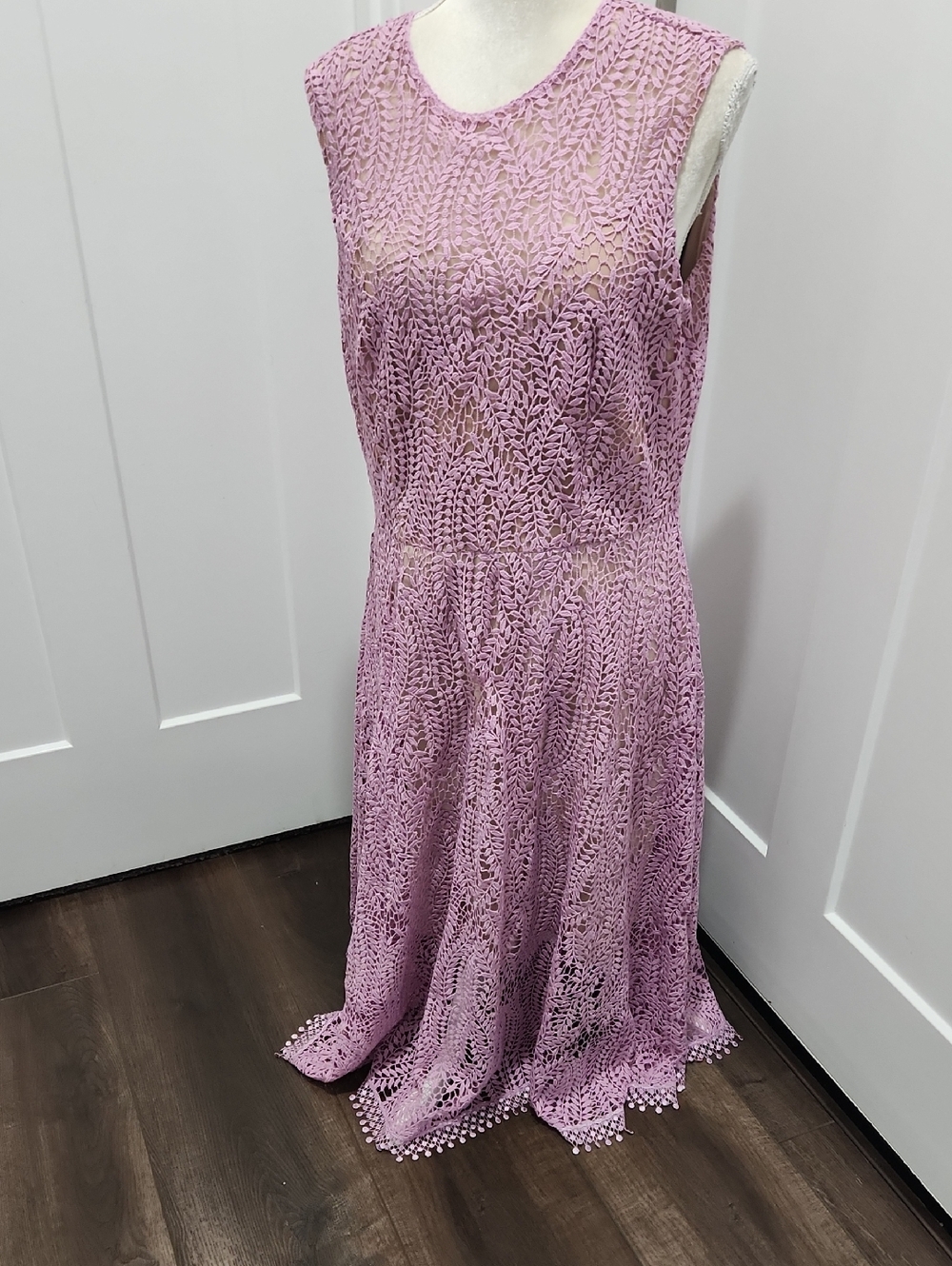 Dress the Population Lilac Crochet Maxi Dress